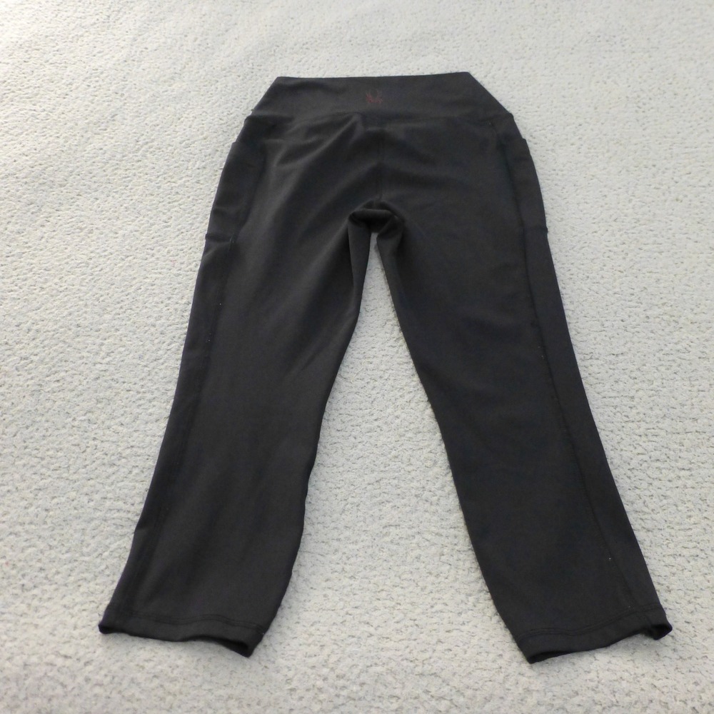 Spyder Active Leggings Womens Medium Black Capris High Waist Side Pockets - Picture 2 of 10
